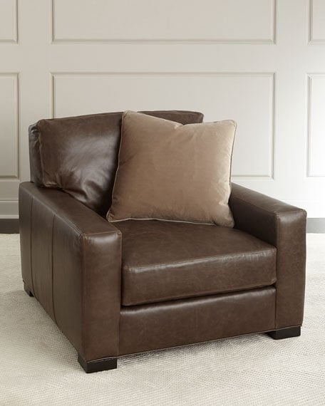 Rappold Leather Chair Brown Horchow summer sale 2017