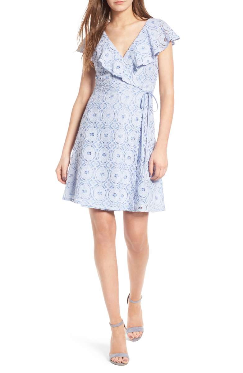 SOPRANO Ruffle Lace Wrap Dress Periwinkle Blue nordstrom anniversary sale 2017