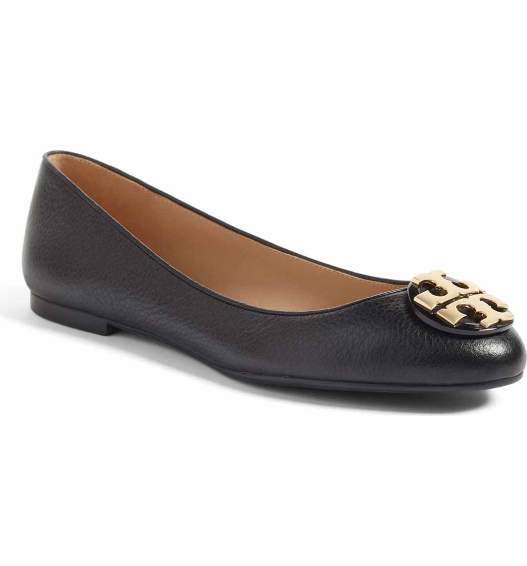 TORY BURCH Claire Ballerina Flat Black Gold nordstrom anniversary sale 2017