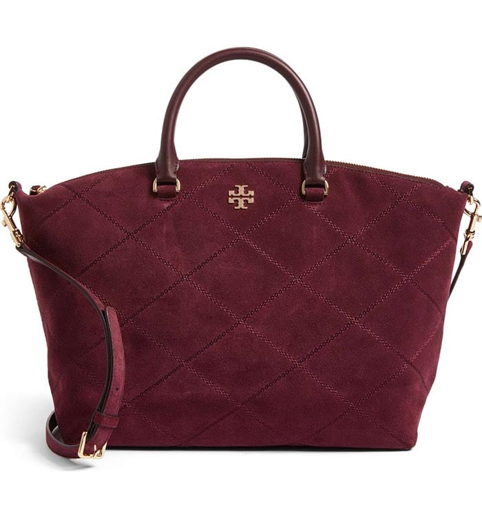 TORY BURCH Frida Stitched Suede Satchel Port nordstrom anniversary sale 2017