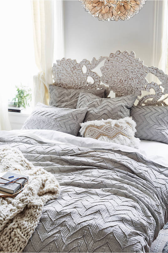 Textured Chevron Duvet Ivory Anthropologie weekend sale