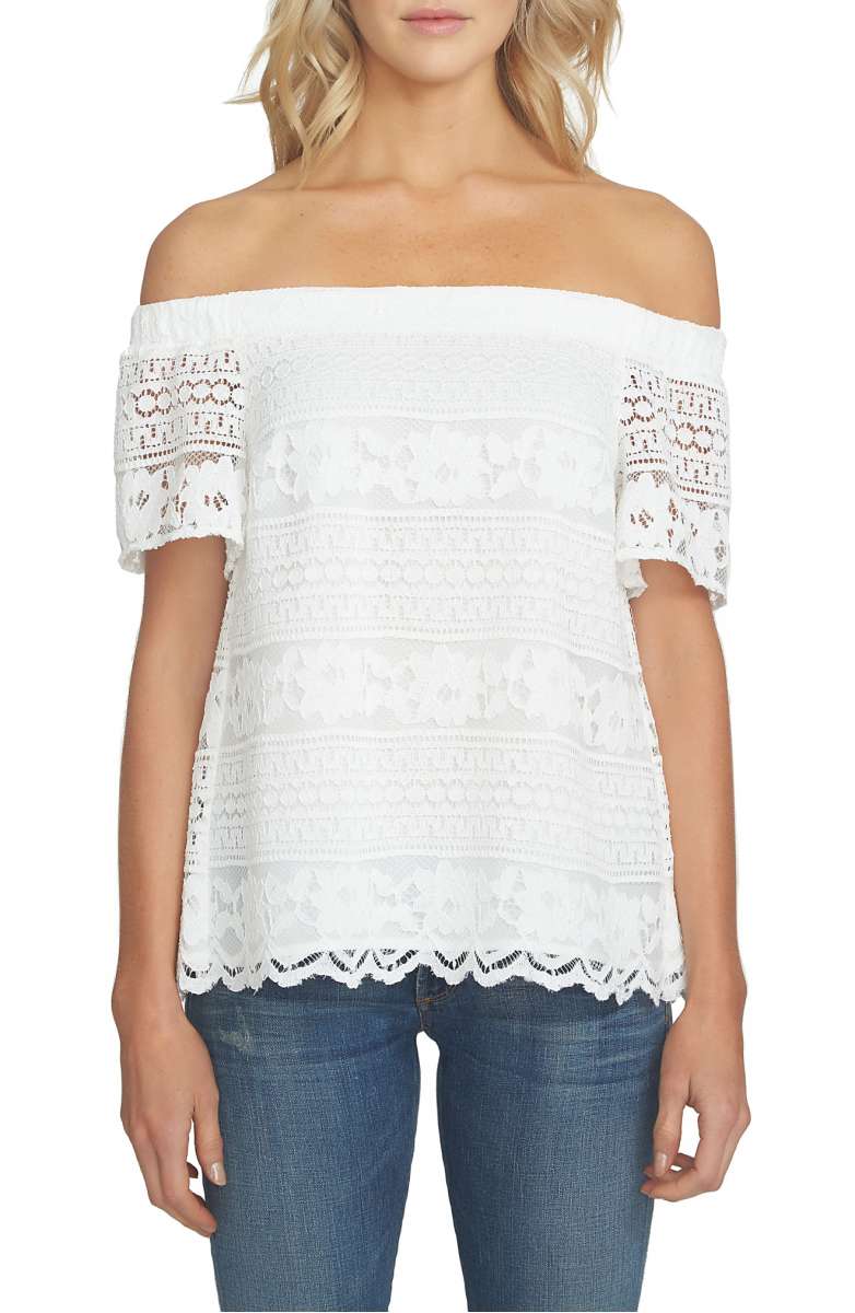 1.State Off the Shoulder Lace Blouse Cloud boho lace blouses summer 2017
