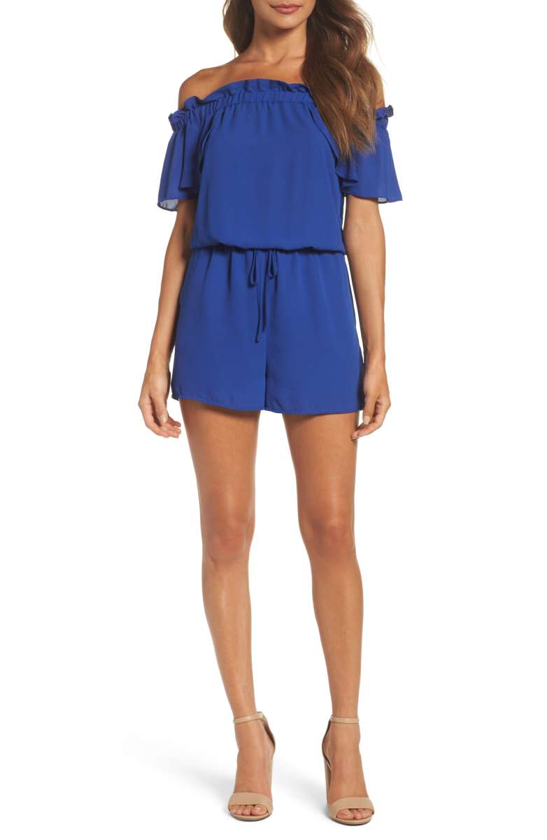 19 COOPER Off the Shoulder Romper Cobalt Blue summer fall 2017
