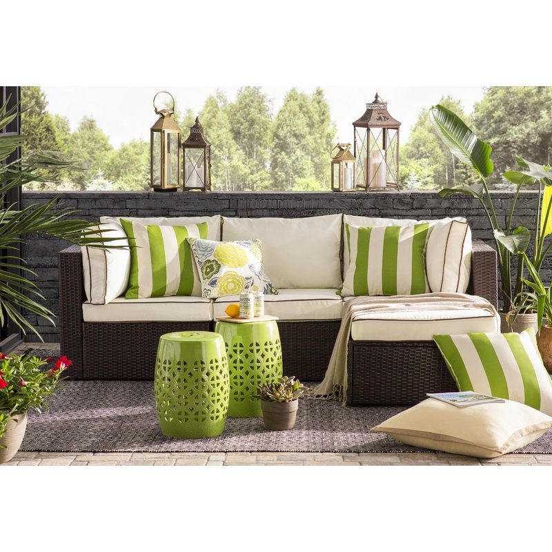 4-Piece Hannah Wicker Patio Seating Group joss and main labor day sale