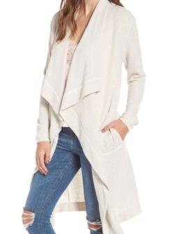 4SI3NNA Open Front Cardigan Light Grey lightweight cardigans fall
