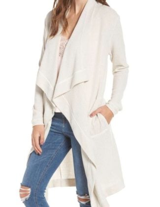 4SI3NNA Open Front Cardigan Light Grey lightweight cardigans fall