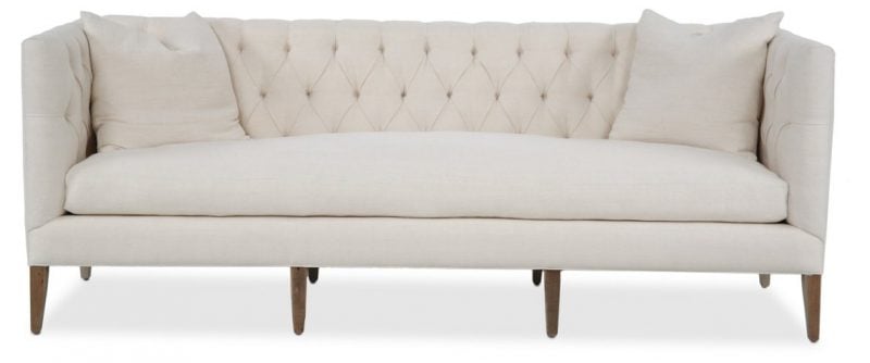 BROWNSTONE UPHOLSTERY Talon 91" Tufted Sofa, Ivory Linen One Kings Lane 20% sale