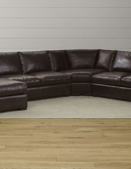 Crate and Barrel Axis II Leather 4-Piece Sectional Sofa upholstered furniture sale annual 2017