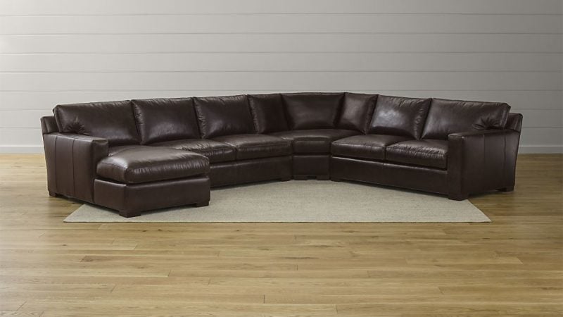 Crate and Barrel Axis II Leather 4-Piece Sectional Sofa upholstered furniture sale annual 2017