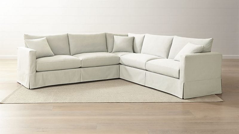 Crate and Barrel Willow 3-Piece Sectional Kingston Snow crate and barrel annual upholstery sale