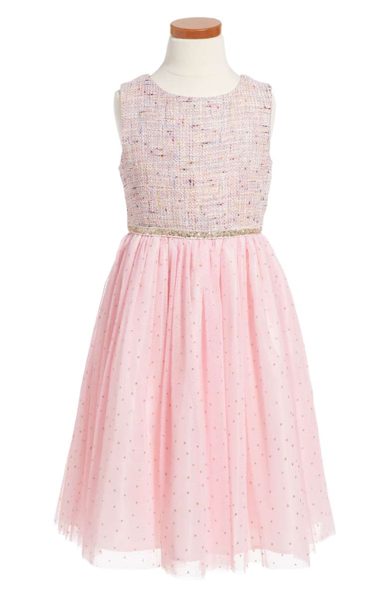 DORISSA Samantha Tulle Dress Pink woven bodice back to school dresses toddler girls nordstrom