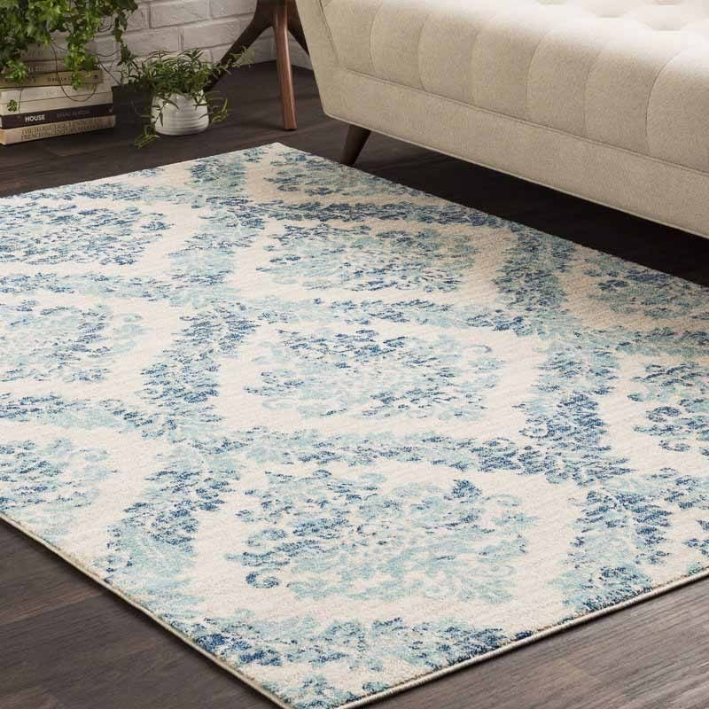 Everly Traditional Faded Oriental Blue/Beige Area Rug Joss and main labor day sale 