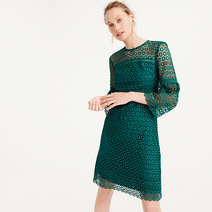 J.Crew Bell-sleeve daisylace dress item G7801 j.crew labor day sale