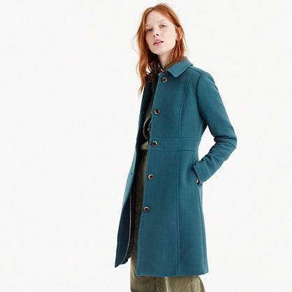 J.Crew Petite Italian double-cloth wool lady day coat with Thinsulate® item 52606 Matisse Blue j.crew labor day sale