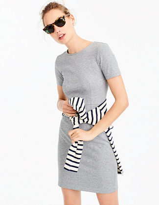 J.Crew Short-sleeve dress item G8618 hthr medium grey labor day sale