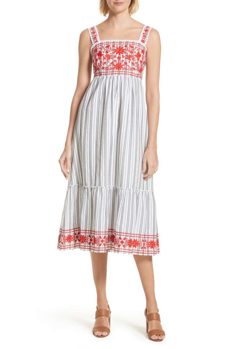 KATE SPADE NEW YORK embroidered sundress fresh white black red embroidered sundresses summer 2017