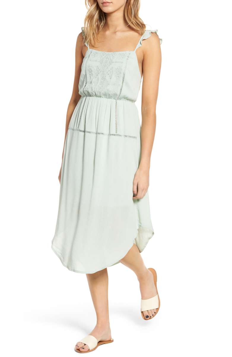 LUSH Embroidered Midi Dress Mint Green embroidered sundresses summer 2017