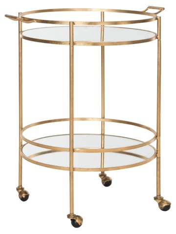 Larisa Bar Cart, Gold One Kings Lane 20% sale