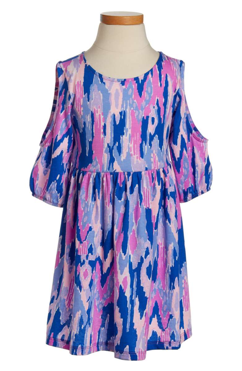 Lilly Pulitzer Linn Cold Shoulder Dress Amethyst toddler girls back to school