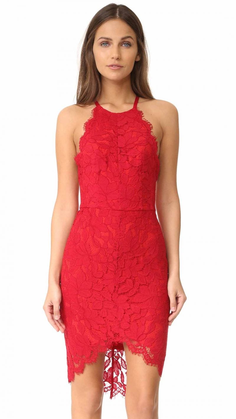 Lover Affinity Halter Dress Scarlet Lace wedding guest dresses fall 2017