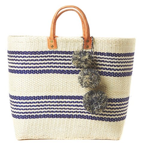 MAR Y SOL Caracas Straw Tote, Navy/Multi one kings lane 20 percent off sale