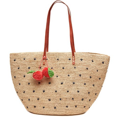 MAR Y SOL Florence Tote, Natural/Multi Cherries one kings lane 20% sale
