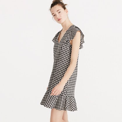 Madewell gingham ruffle dress item g8001 true black madewell insiders sale