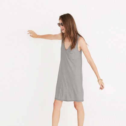 Madewell swingy tank dress in stripe item g8336 antique cream madewell insiders sale