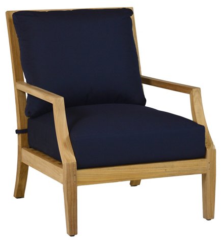 ONE KINGS LANE OUTDOOR Aviva Teak Lounge Chair, Canvas Navy Sunbrella 20 percent sale