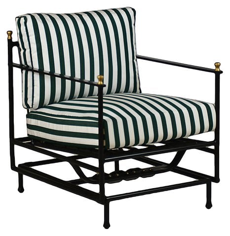 ONE KINGS LANE OUTDOOR Frances Motion Lounge Chair, Green/White Sunbrella One Kings Lane 20 percent sale