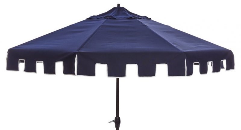 ONE KINGS LANE OUTDOOR Poppy Greek Key Patio Umbrella, Navy one kings lane 20% sale