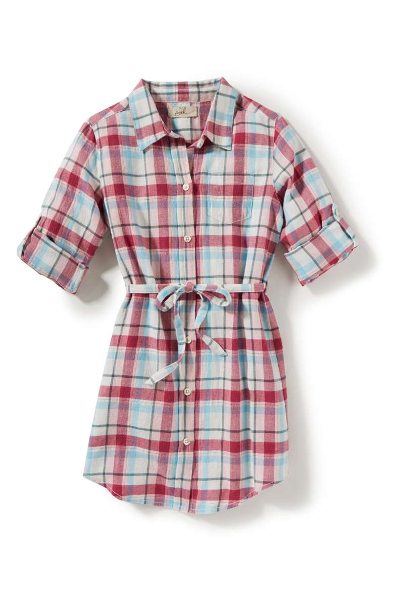 PEEK Maya Plaid Shirtdress Fuchsia toddler girls dresses back to school