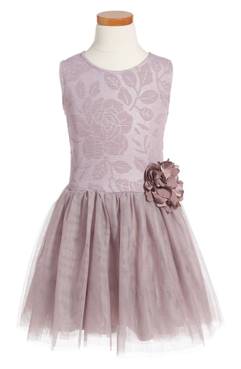 PIPPA & JULIE Embossed Rose Tutu Dress Mauve tulle skirt back to school dresses toddler girls nordstrom