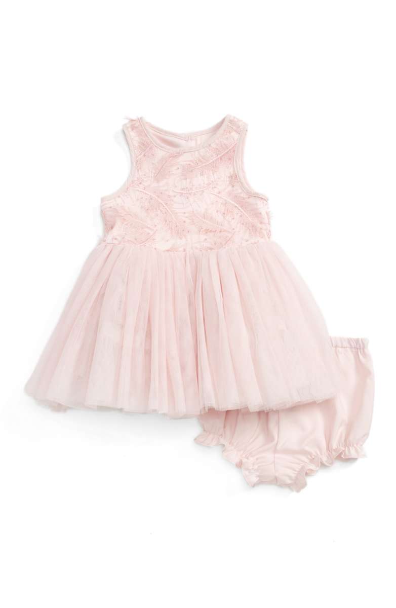 PIPPA & JULIE Feather Embroidered Party Dress Pink baby girls dresses under $50 dollars nordstrom