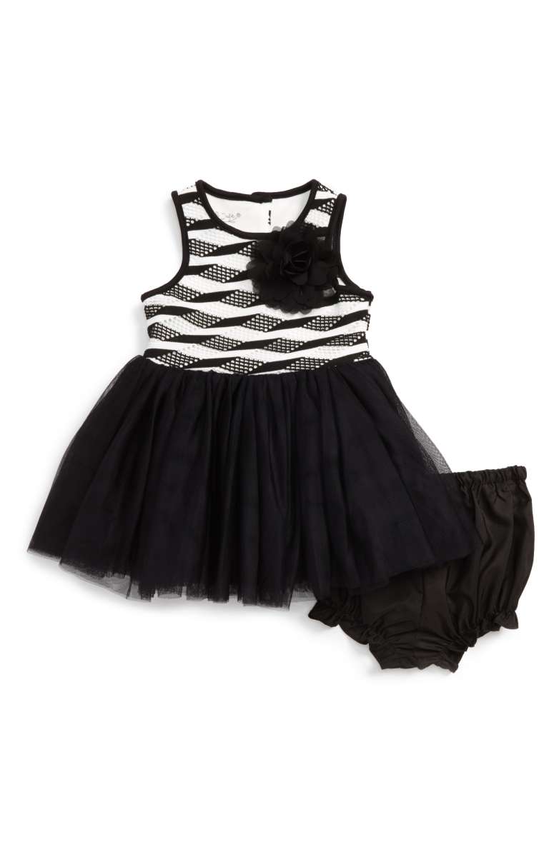 PIPPA & JULIE Stripe Tutu Dress Black baby girls dresses under 50 dollars nordstrom