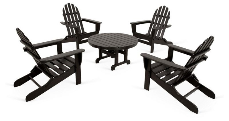 POLYWOOD Ivy Terrace 5-Pc Adirondack Set, Black one kings lane 20% sale