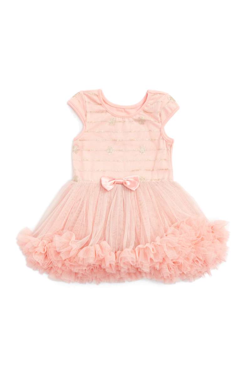 POPATU Sequin Tulle Dress Peach baby girls dresses summer 2017