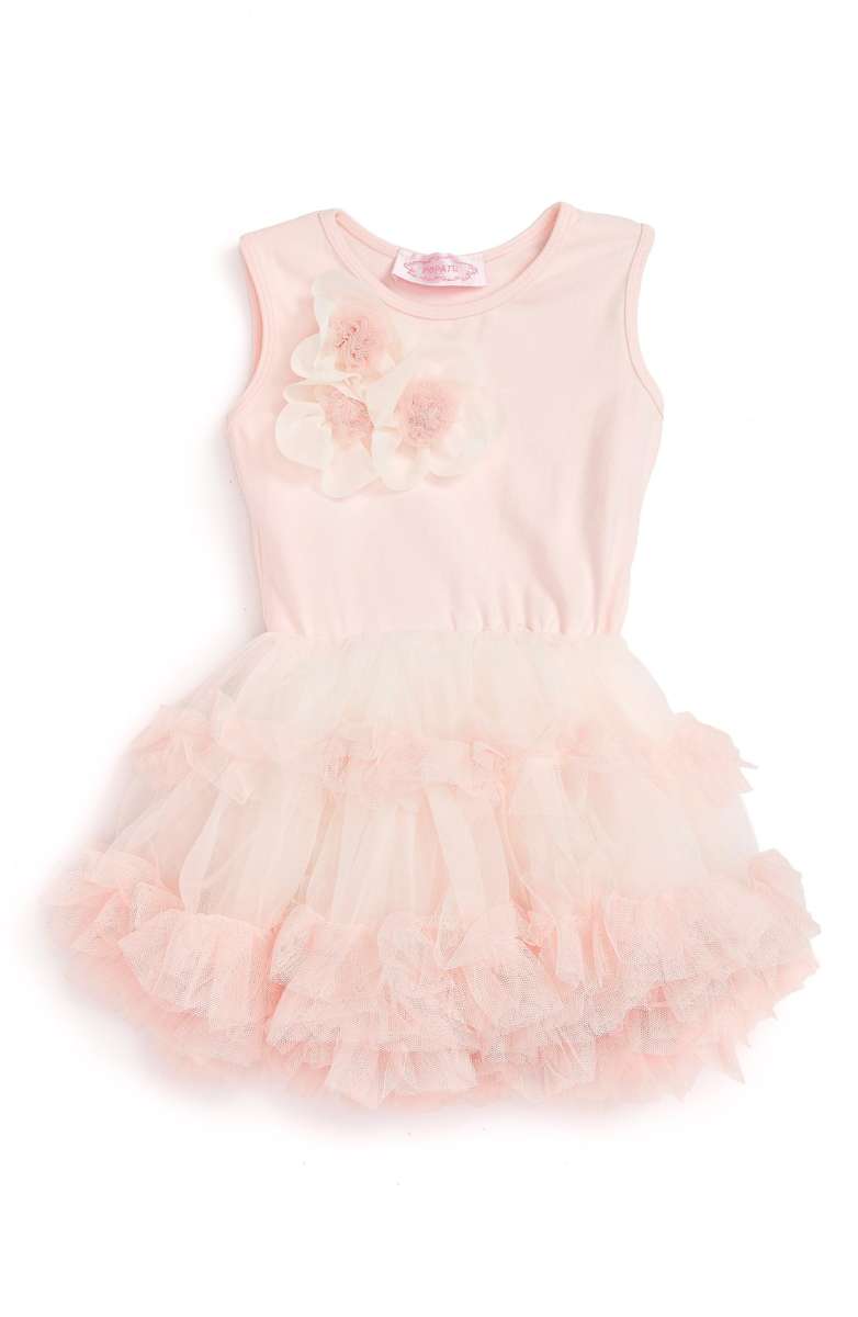 POPATU Sleeveless Floral Tutu Dress Peach baby girls dresses under 50 dollars nordstrom