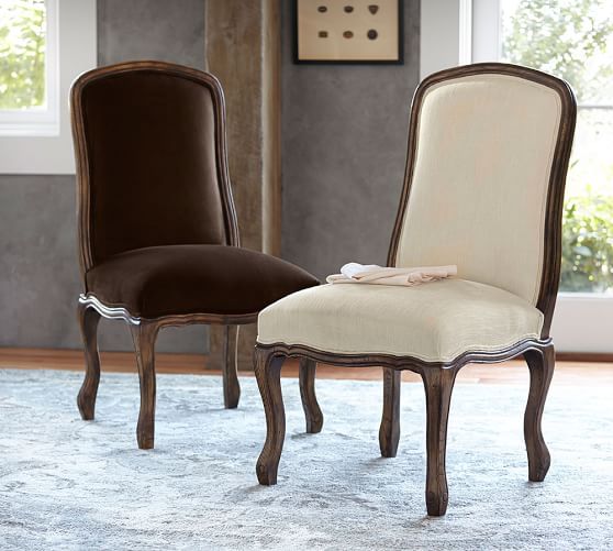 Pottery Barn CALLAHAN SIDE CHAIR Performance Tweed Desert Performance Everydayvelvet Chocolate premier sale