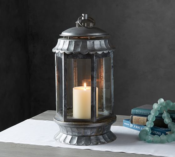 Pottery Barn ISABELLA LANTERN galvanized mega sale