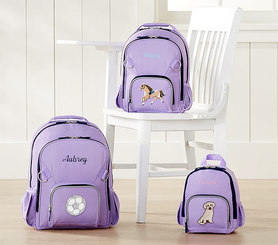 Pottery Barn Kids Fairfax Solid Lavender Backpack sale