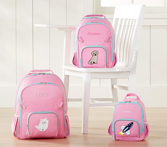 Pottery Barn Kids Fairfax Solid Pink Backpack pottery barn kids backpacks sale