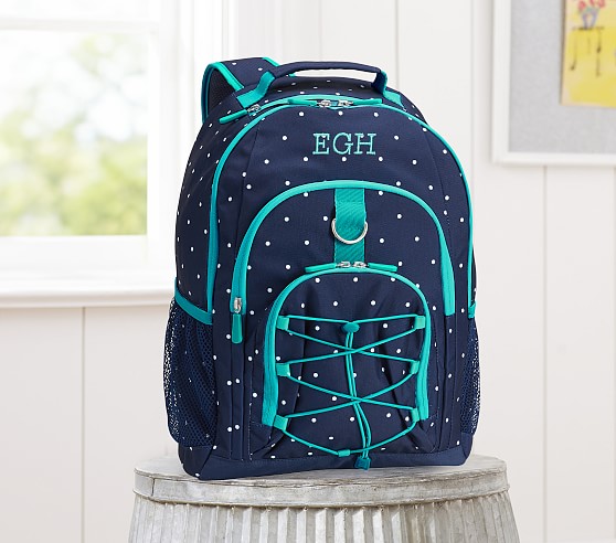 Pottery Barn Kids Navy Pin Dot Backpack sale