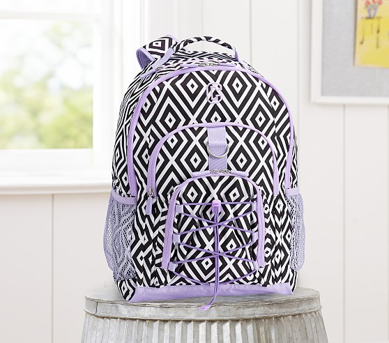 Pottery Barn Kids Purple Preppy Diamond Backpack sale