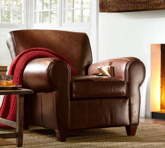 Pottery Barn MANHATTAN LEATHER ARMCHAIR pottery barn buy more save more sale labor day