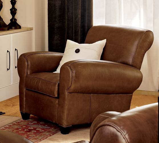Pottery Barn MANHATTAN LEATHER RECLINER pottery barn buy more save more sale labor day 2017