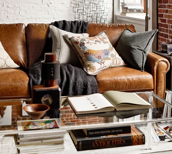 Pottery Barn PORTER LEATHER SOFA pottery barn buy more save more sale 2017 labor day