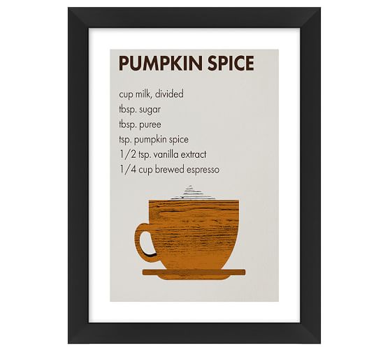 Pottery Barn PUMPKIN SPICE Print recipe drink buy more save more sale 