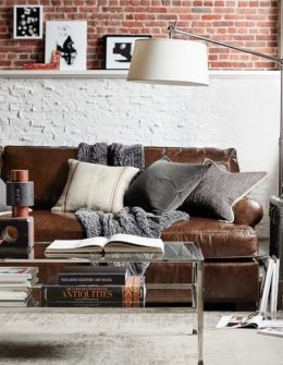 Pottery Barn TOWNSEND ROLL ARM LEATHER SOFA COLLECTION leather sofas sale
