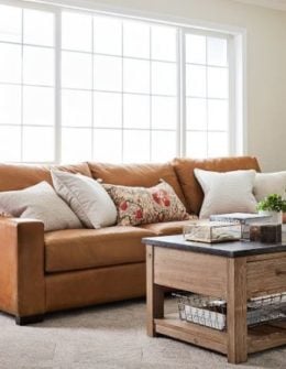 Pottery Barn TURNER SQUARE ARM LEATHER SOFA pottery barn buy more save more sale labor day weekend